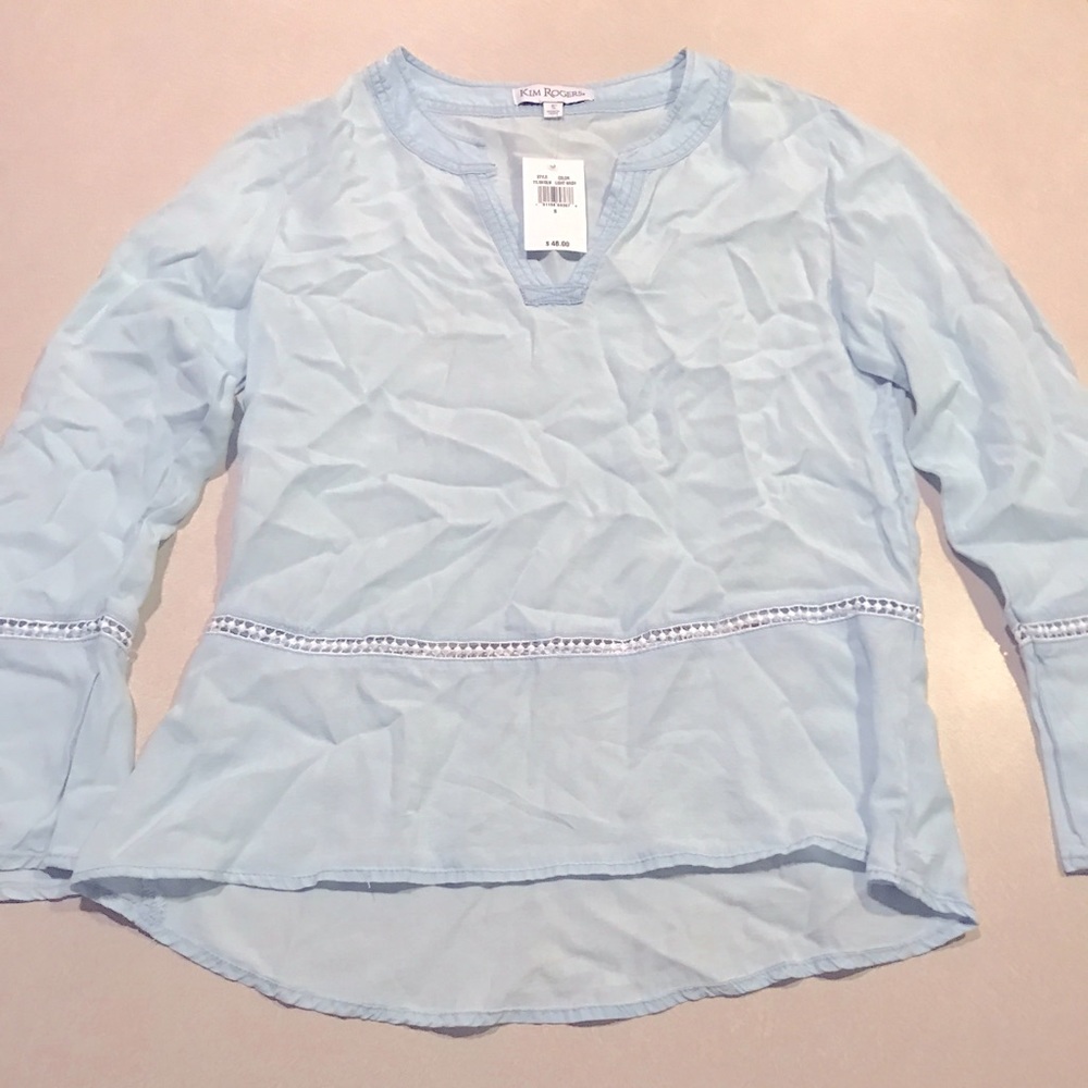 Kim Rogers Denim Colored Blouse